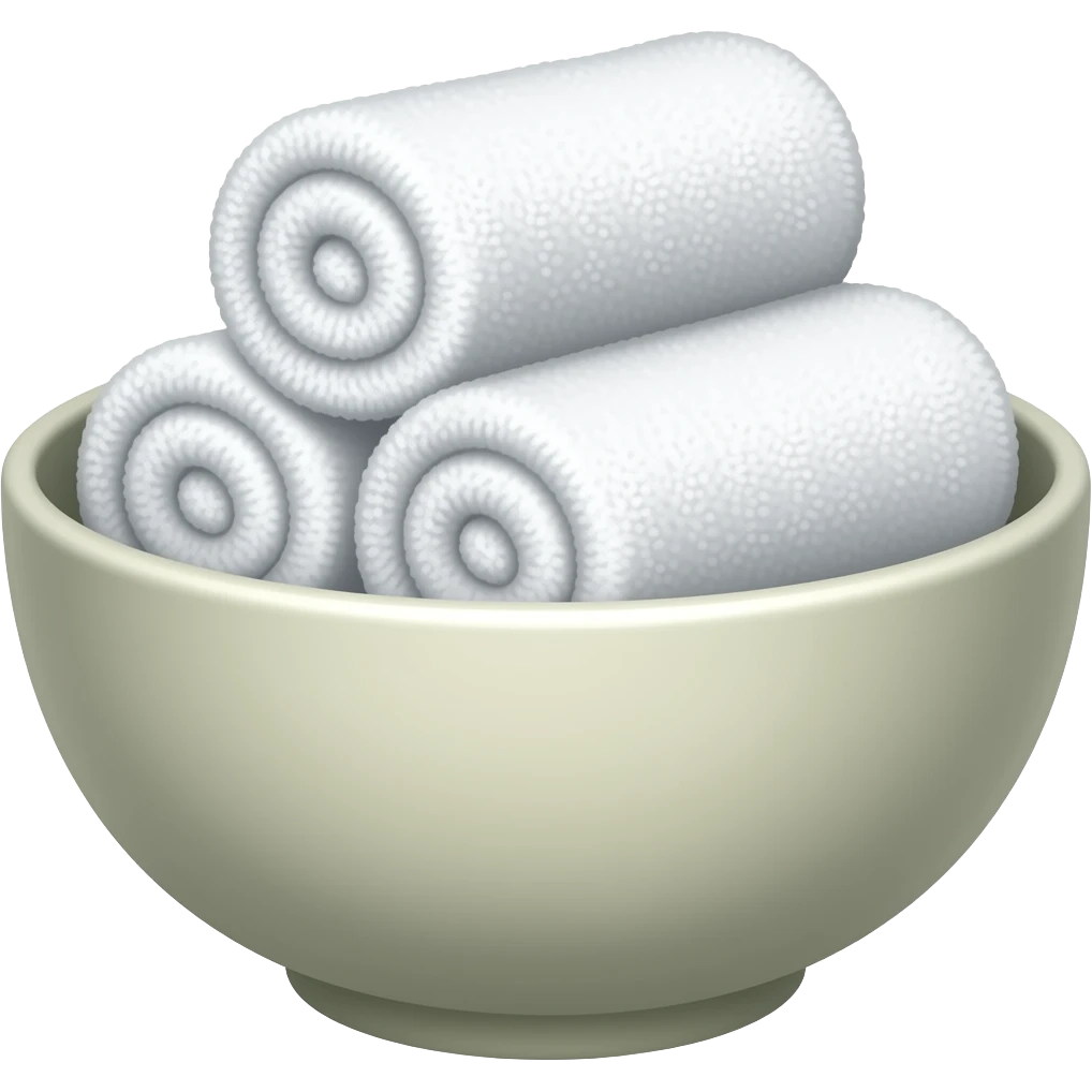 Spa ice towels in bowl emoji