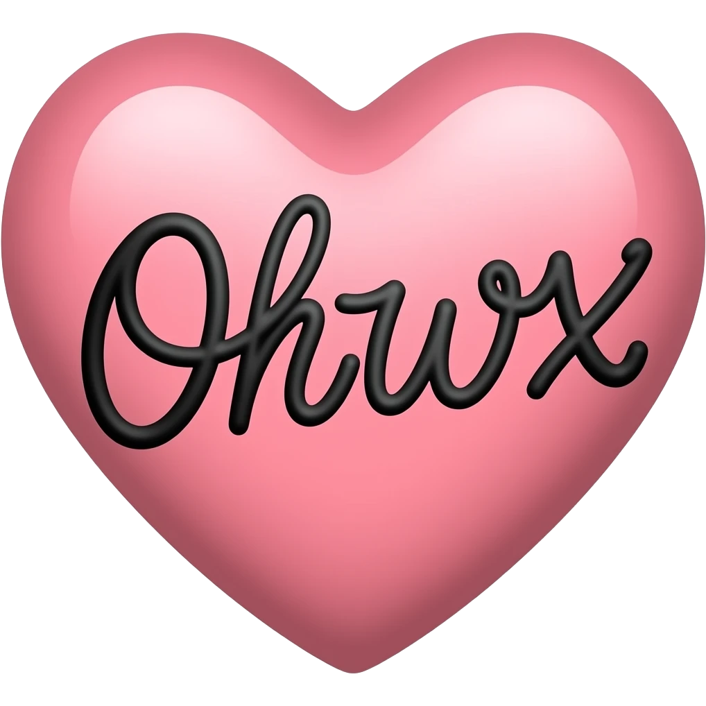 a script being written on the heart emoji