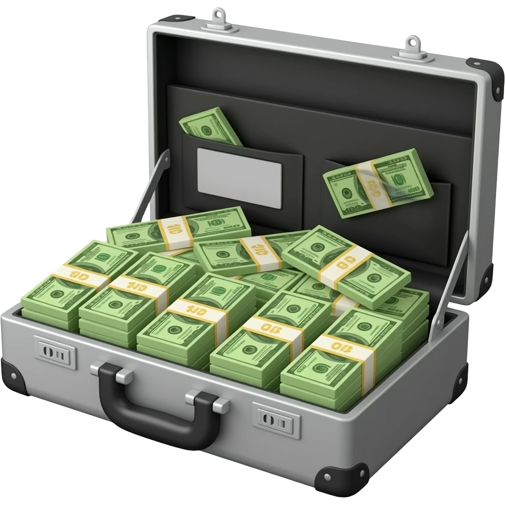 brief case filled with money emoji