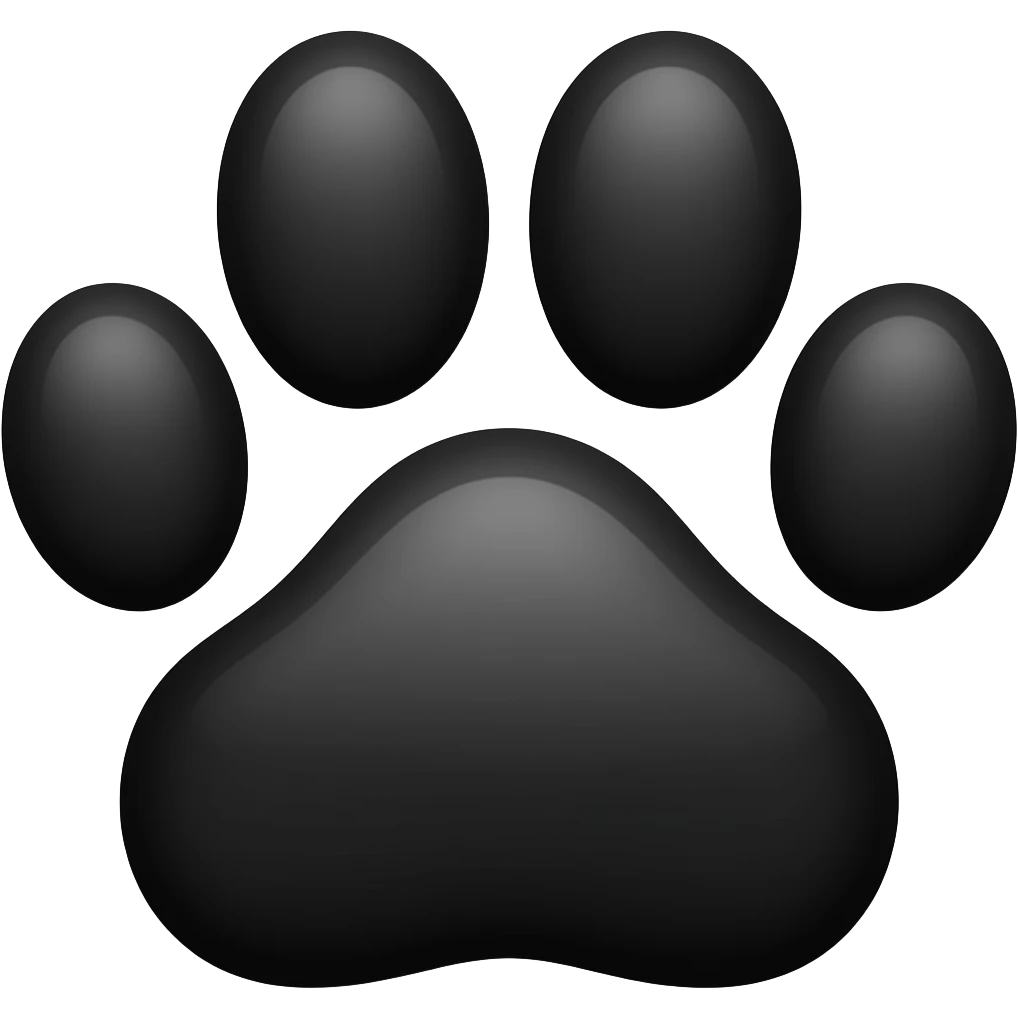 Single simple paw print in black emoji