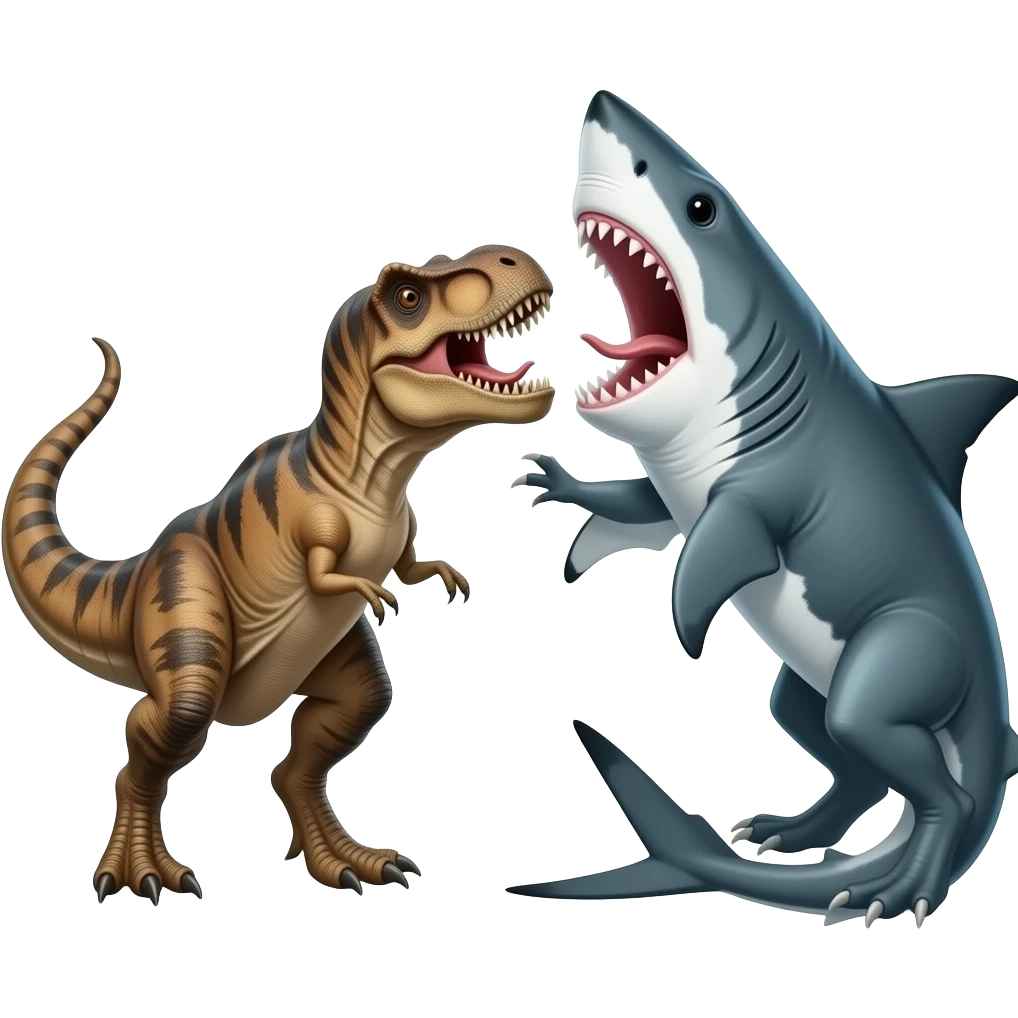 🦖 vs 🦈 battle attack 🦕 emoji