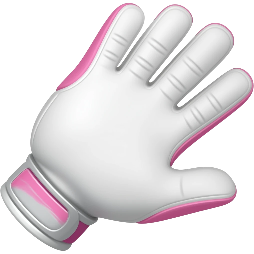 Guante de arquero blanco con rosa emoji