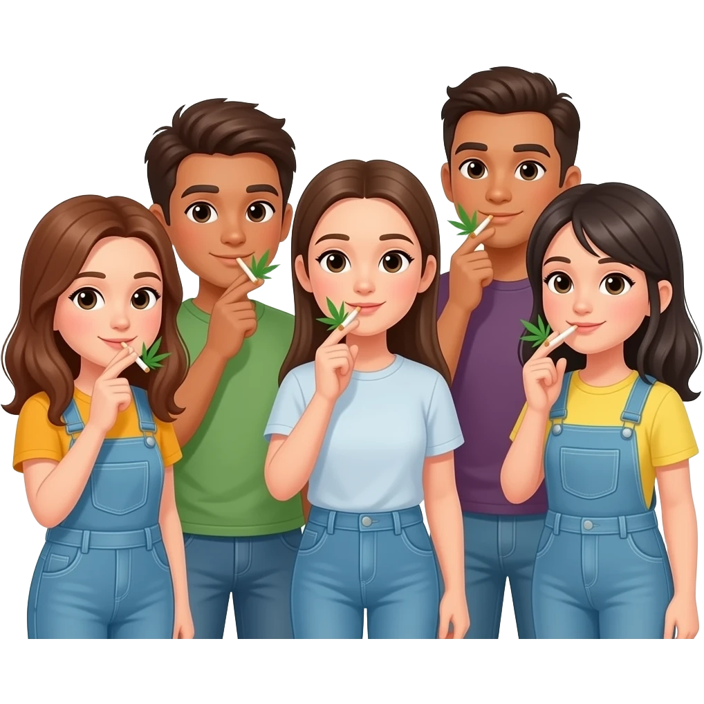 Friends smoking weed emoji