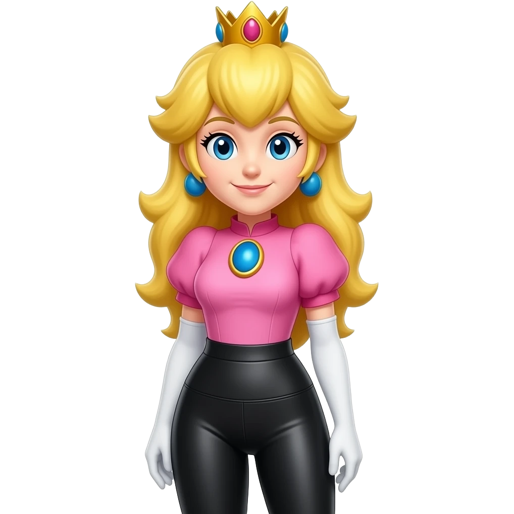 princesse Peach legging taille haute noir emoji