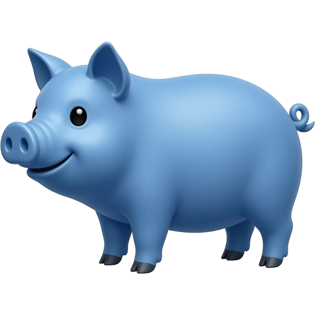 Blue pig emoji