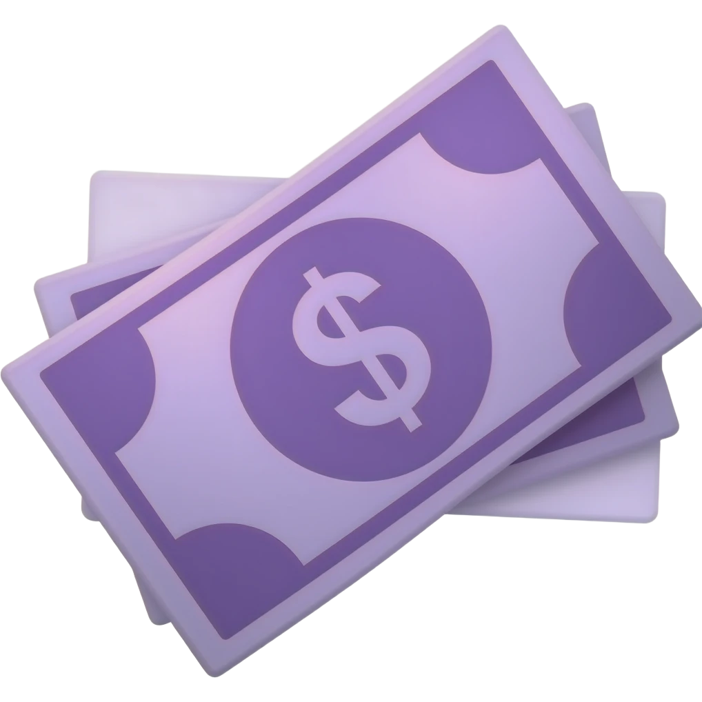 Purple dollar emoji