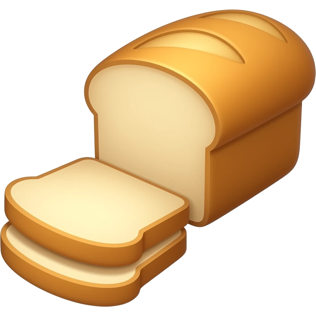 Bread loaf and slices emoji