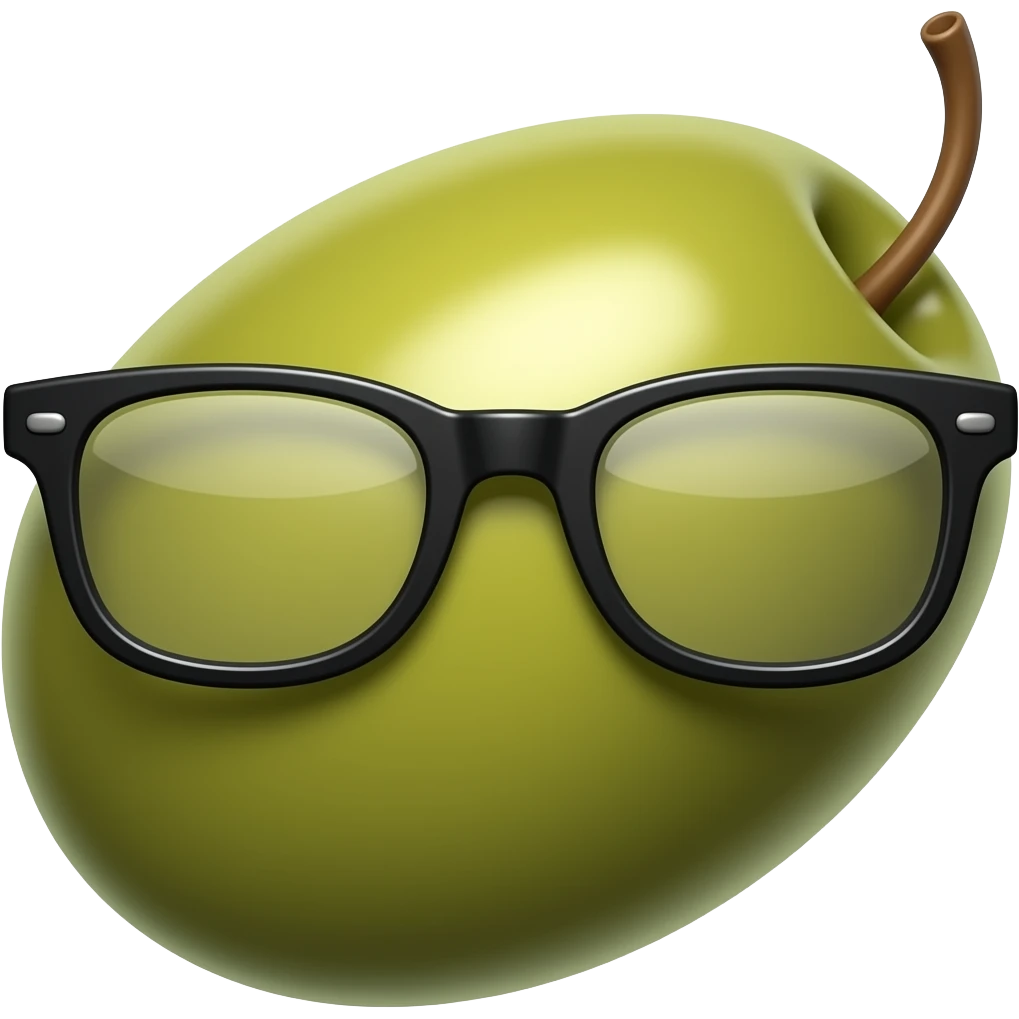 olive with glasses emoji