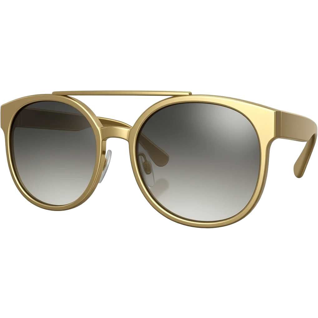 lunettes de soleil de luxe avec detals doré, la vue est en 3 quart emoji