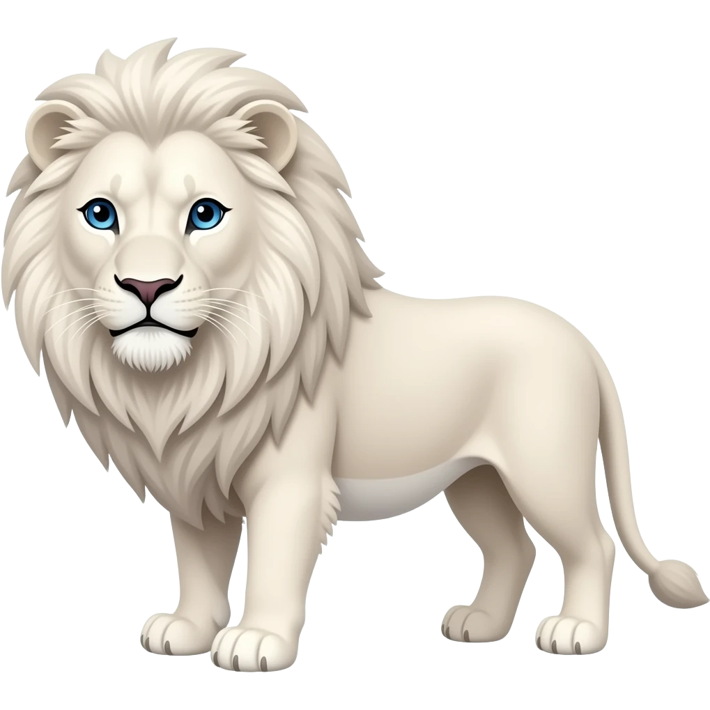 White lion with blue eyes emoji