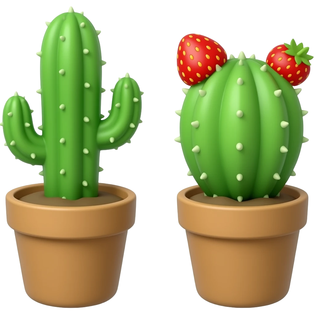 Månkaktus / jordgubbskaktus emoji