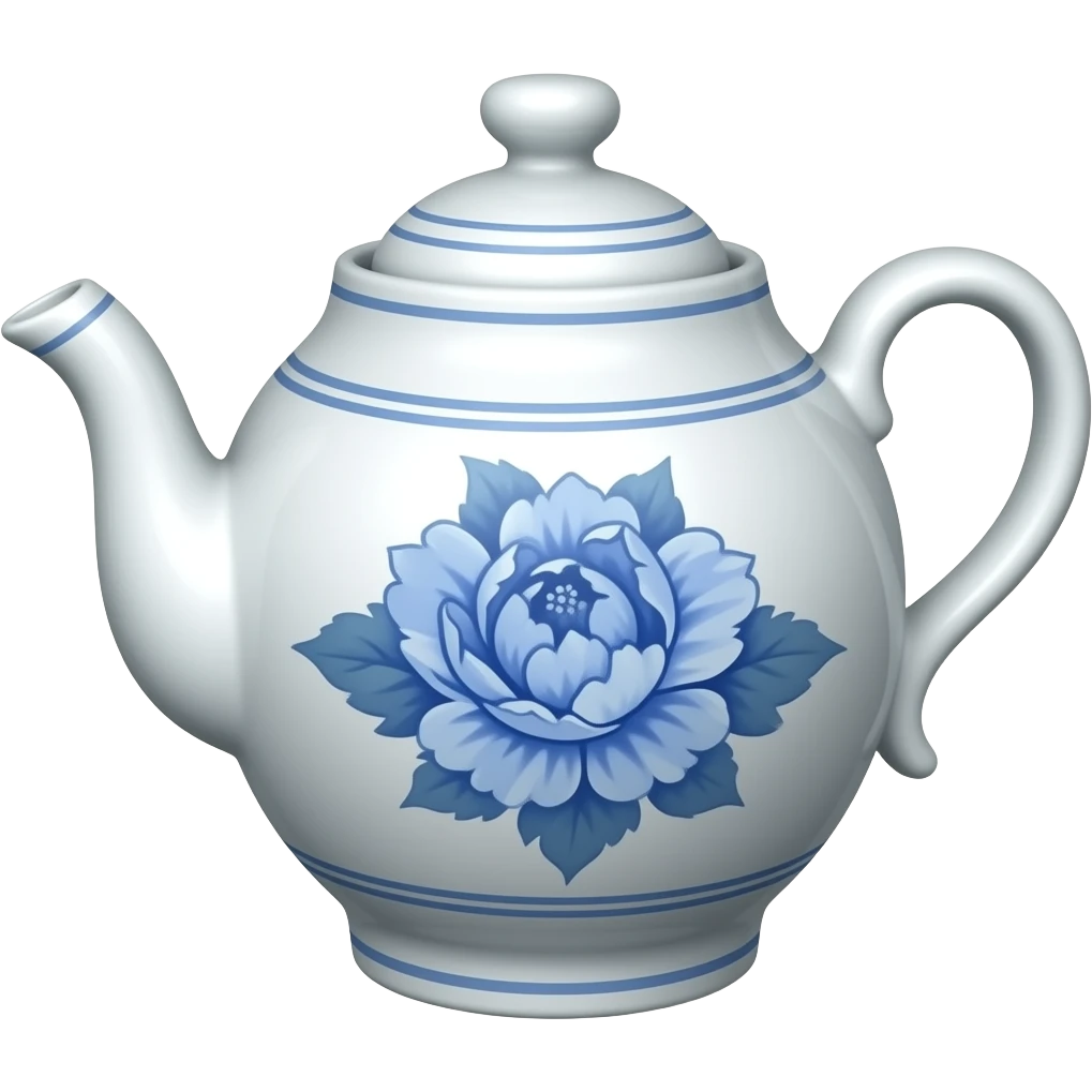 théière en porcelaine Anglaise à fleurs bleues emoji