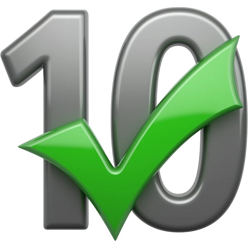 dame un emoji del numero 10 pero con un check verde encima emoji