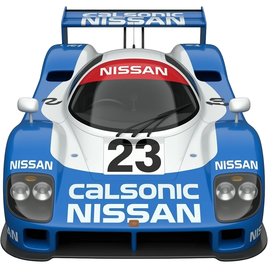 1991 Nissan R91cp LeMon race car, #23 Calsonic Nissan race livery emoji