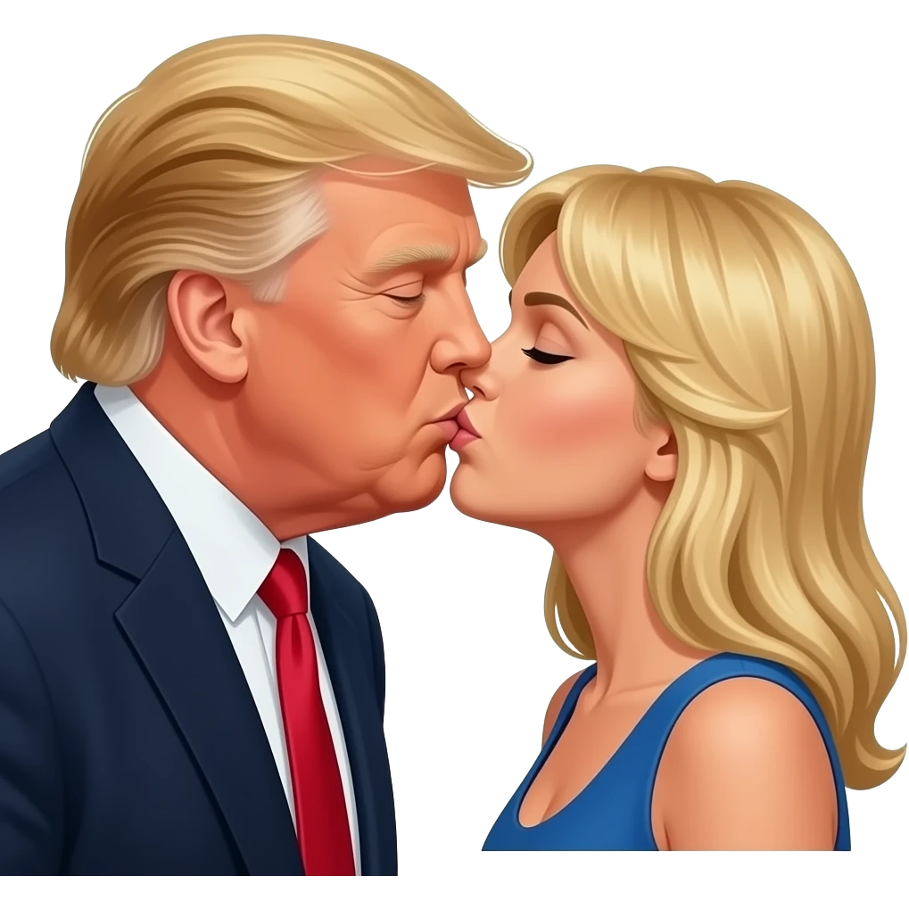 Trump kissing emoji