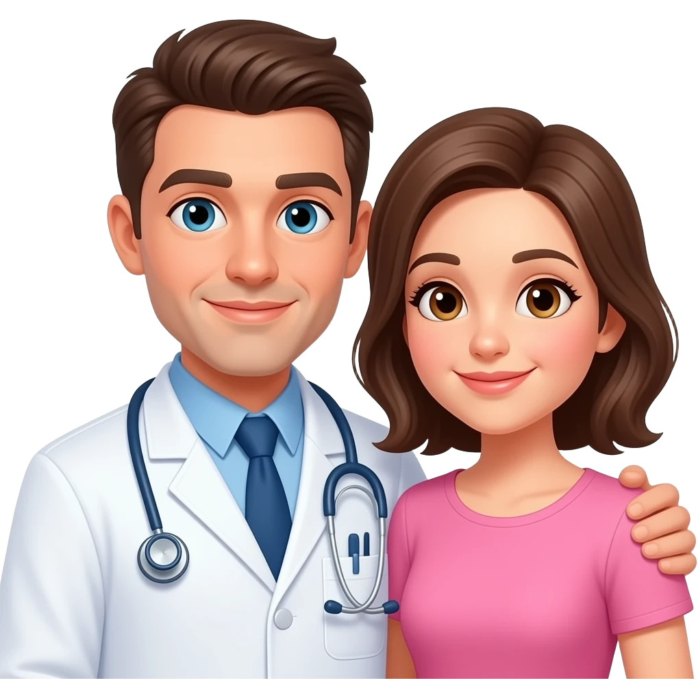 emojis Doctor man with Housewife love emoji