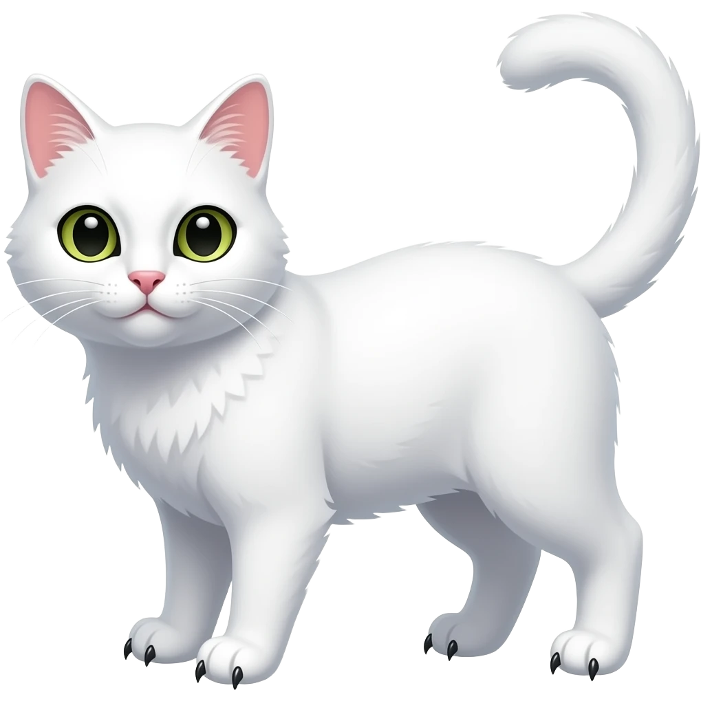 white cat with sharp nails emoji