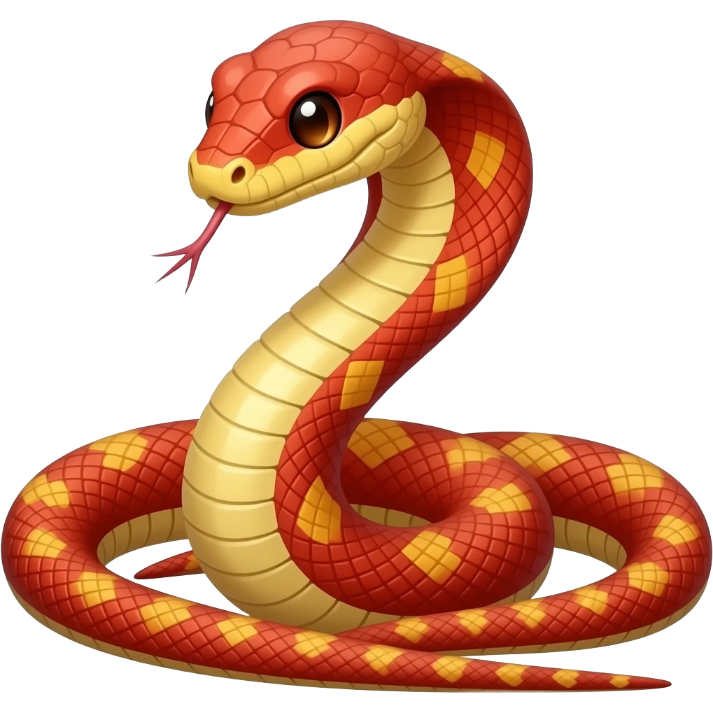 A red and yellow nagā. emoji | AI Emoji Generator