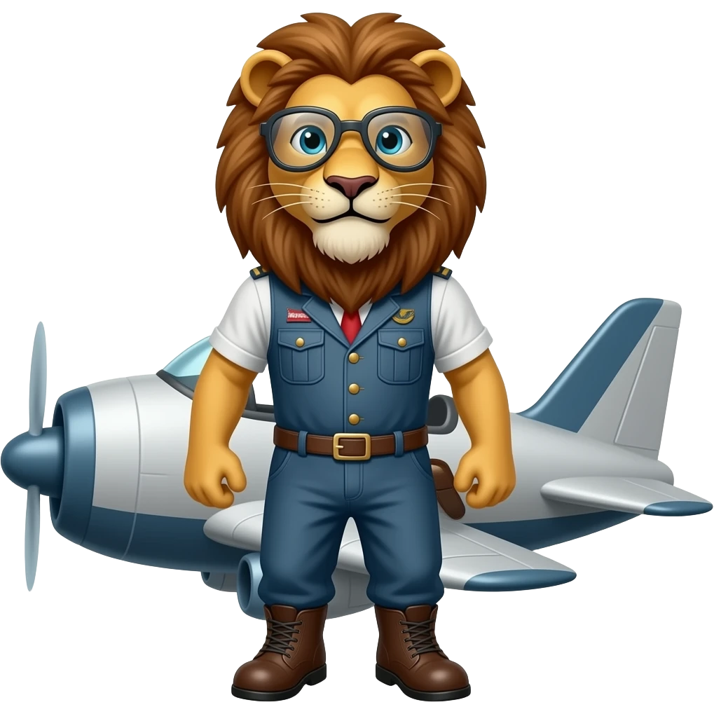 Lion Pilots in Airplanes emoji