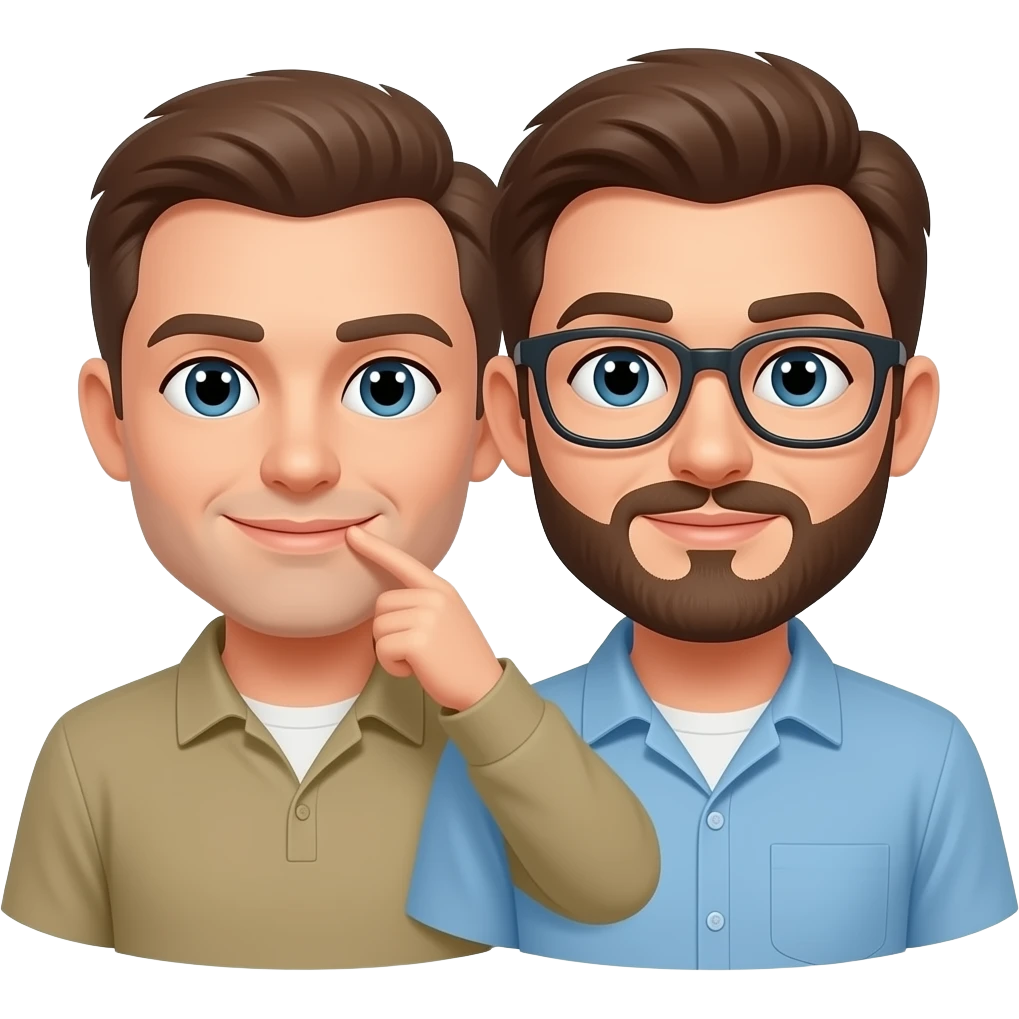 Man finding another man emoji