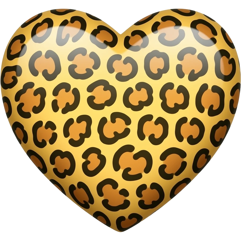 Leopard pattern heart emoji