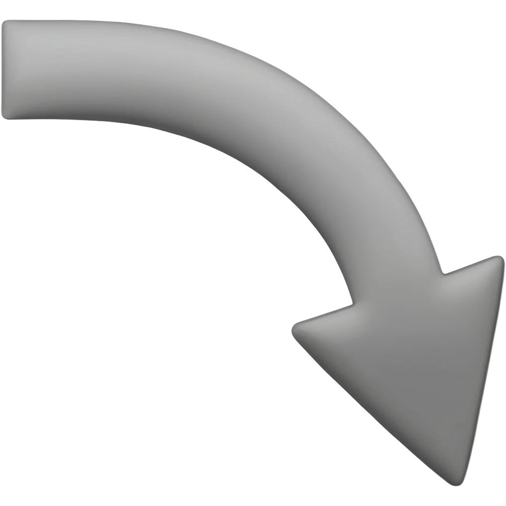 Down arrow curving right emoji | AI Emoji Generator