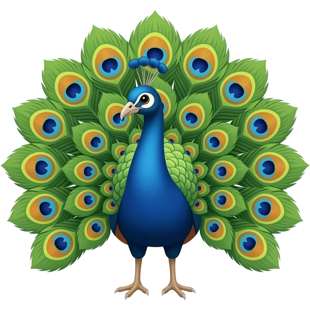 Generate peacock image as cliparts use India flag colour emoji