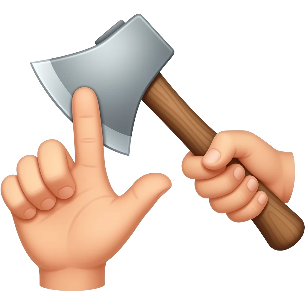 Chopping a finger off with an axe emoji