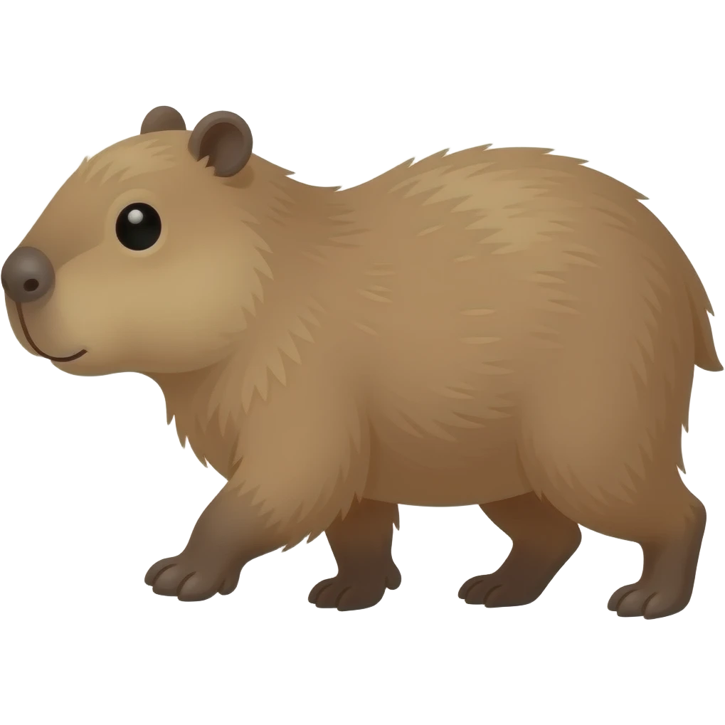 Cute capybara walking calmly emoji