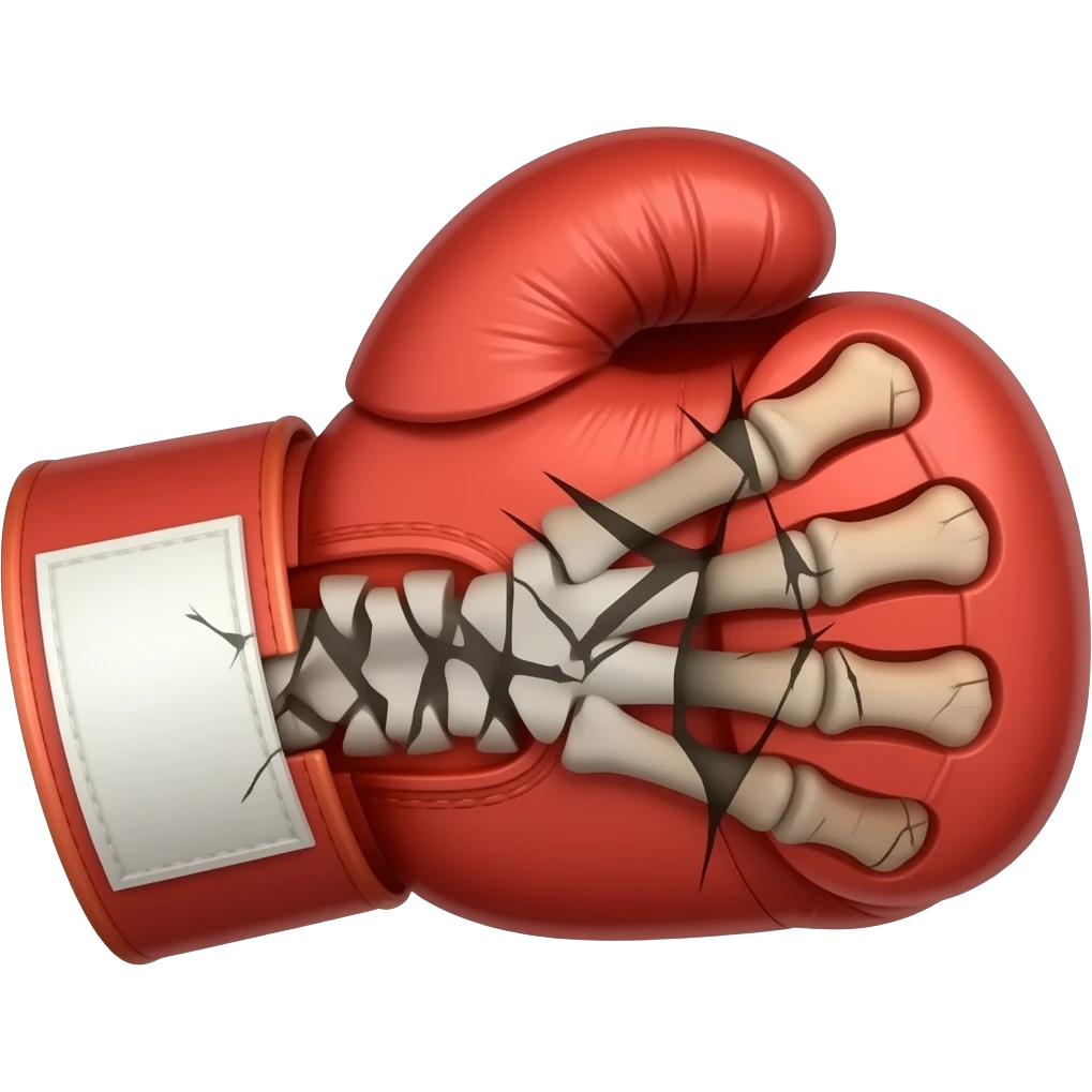 Create an emoji of broken wrist’s bones with a boxing glove emoji