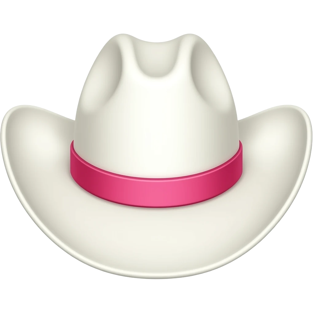 Chapeu de caubói branco com faixa pink emoji