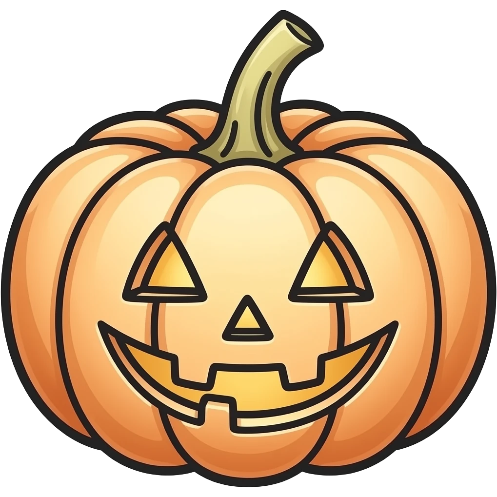 Line drawn pumpkin emoji