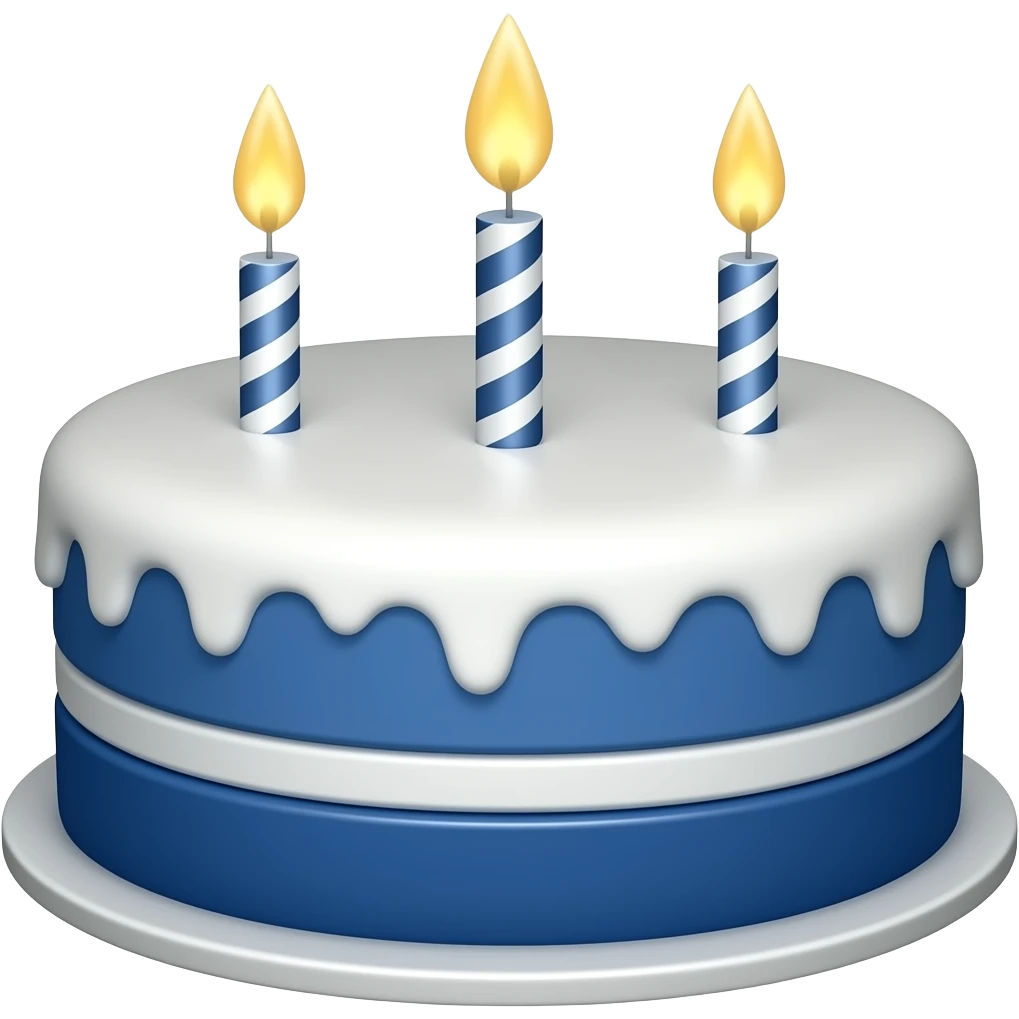 Dark blue birthday cake emoji