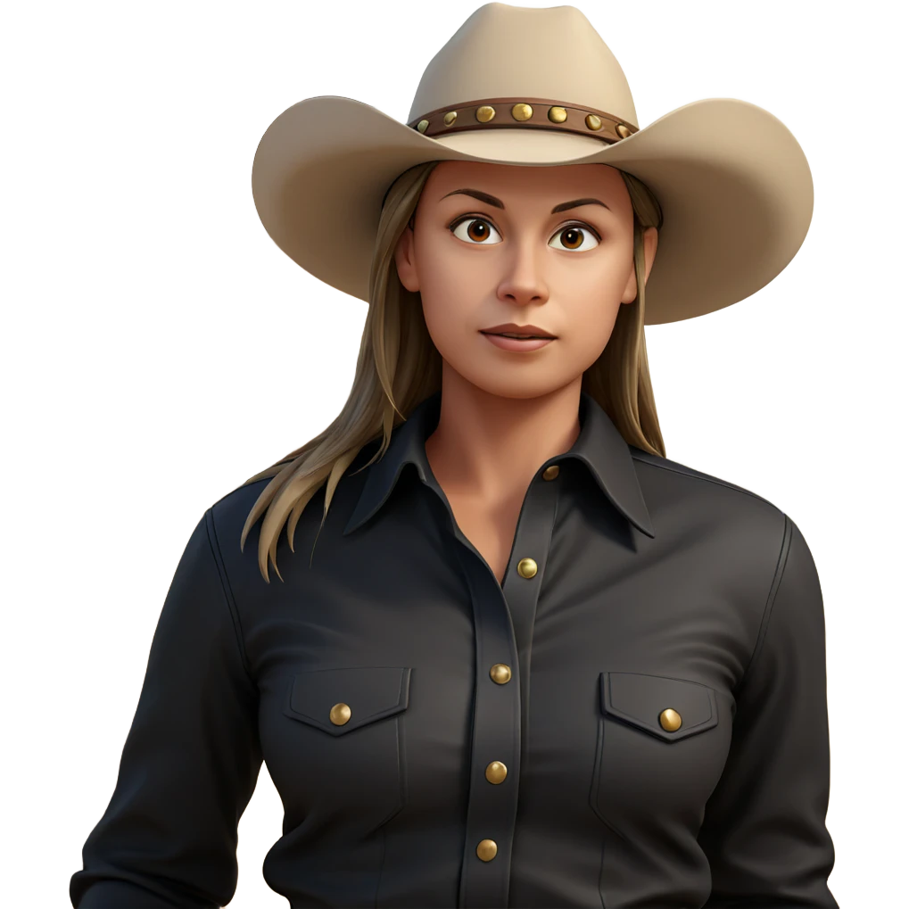 cowgirl in western attire emoji