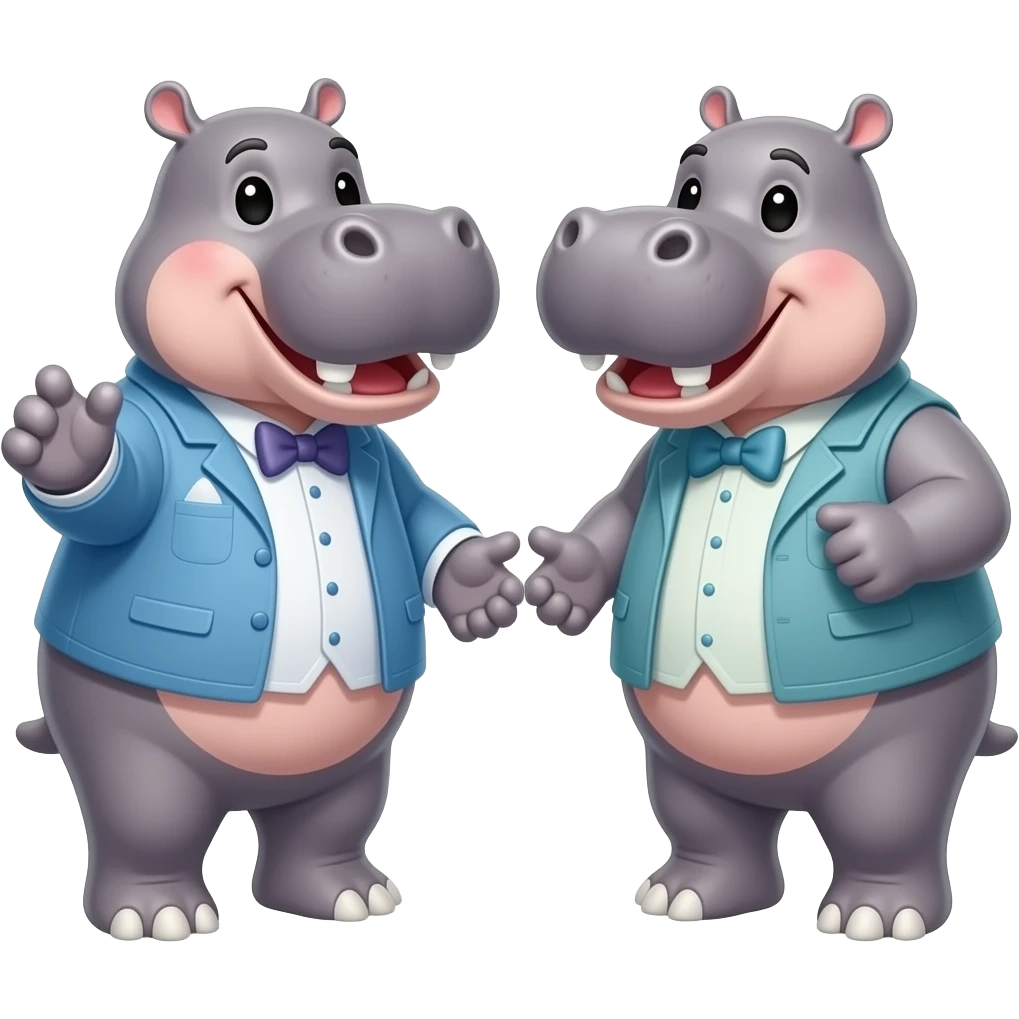 two hippos at function dancing emoji