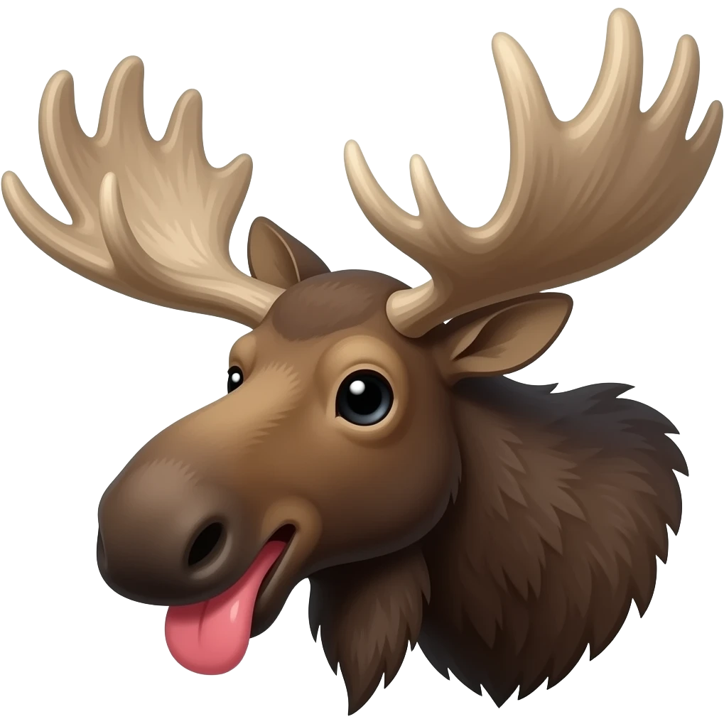Moose biting its lips emoji