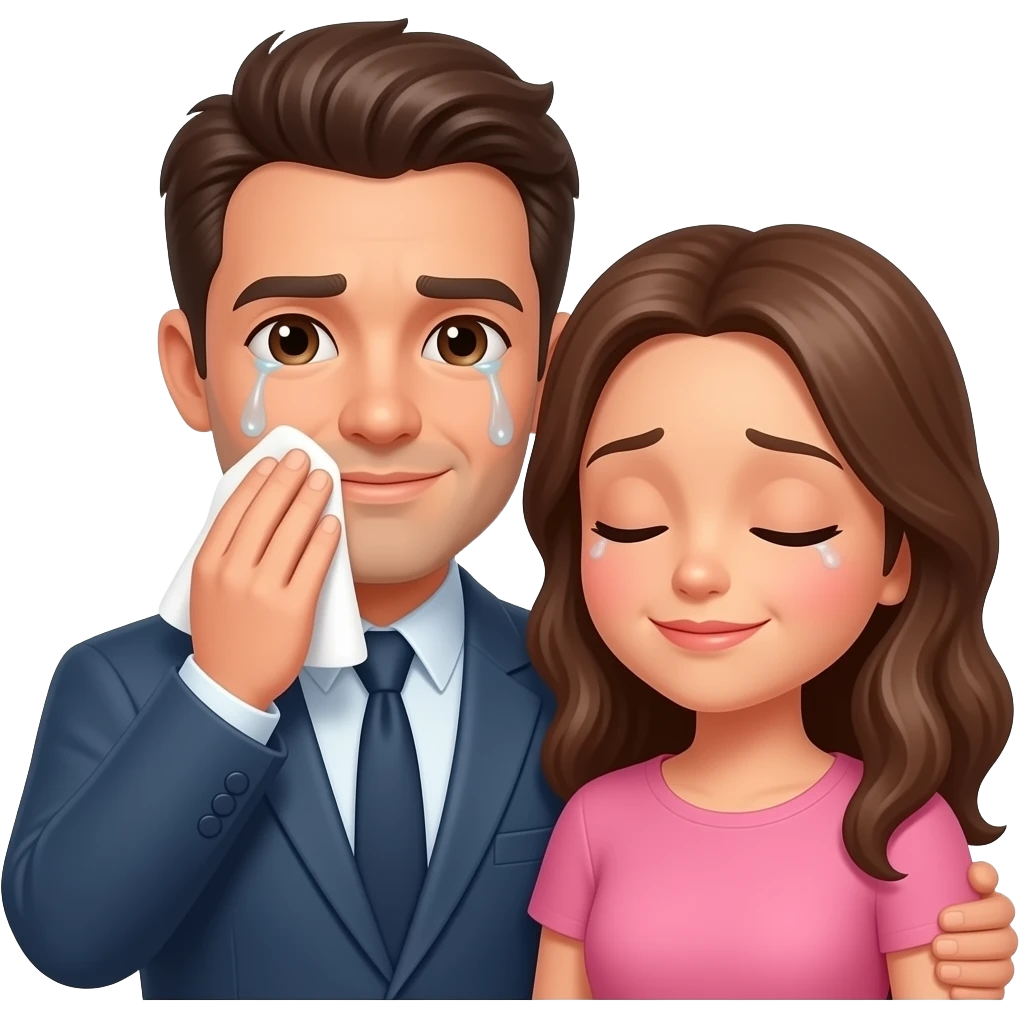 الحبيب يمسح دموع حبيبته emoji