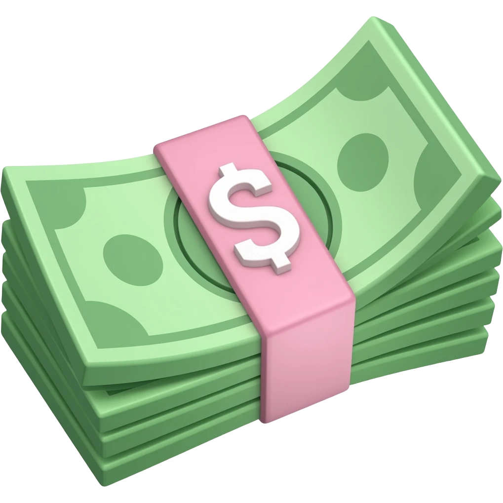 aethtetic money green and pink emoji