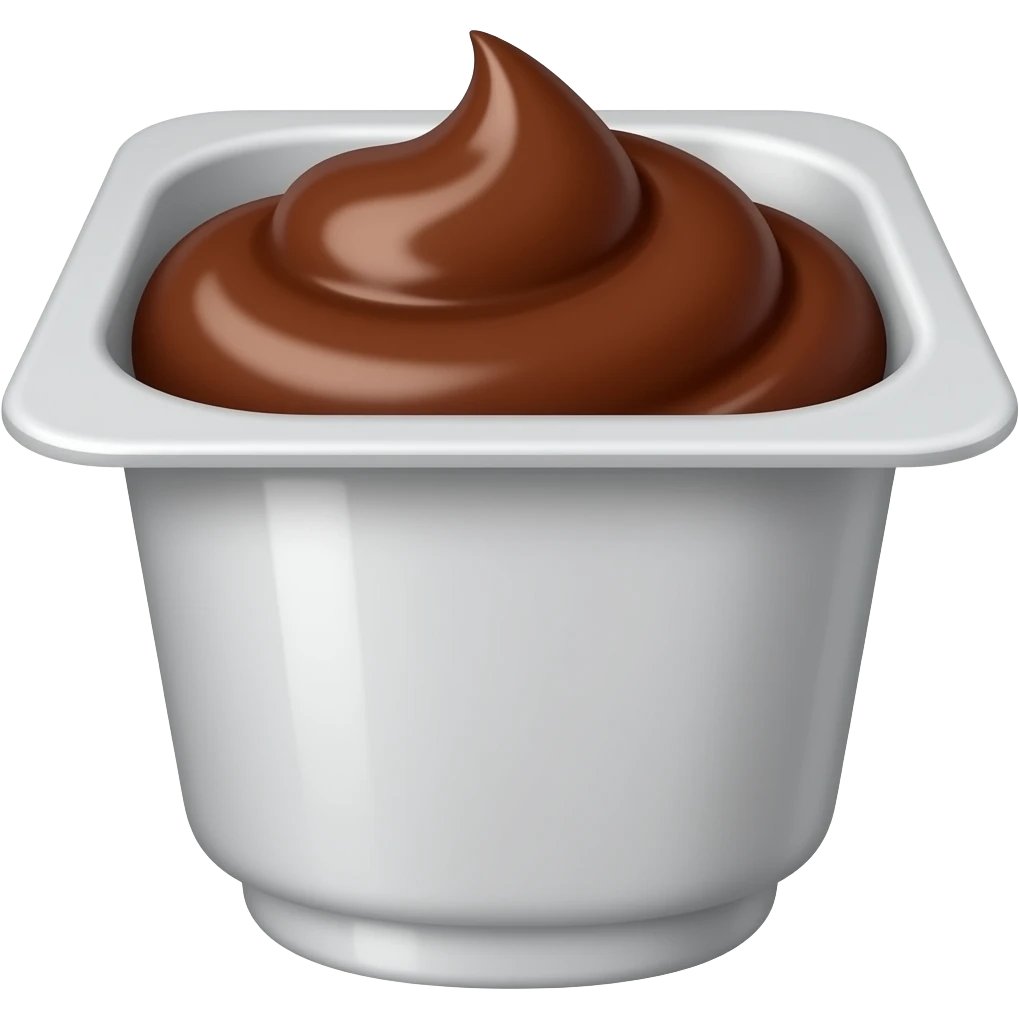 classic plastic pudding cup filled with chocolate pudding emoji