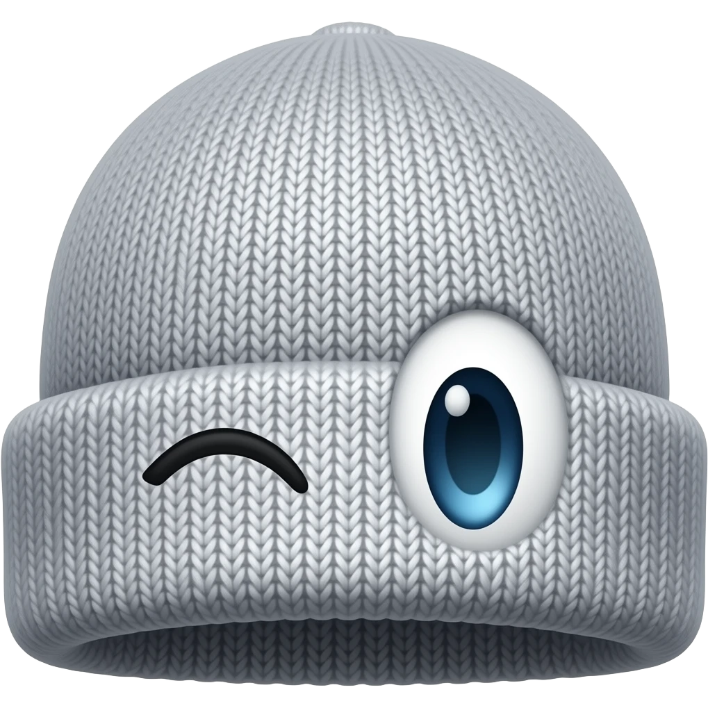 Beanie winking face emoji