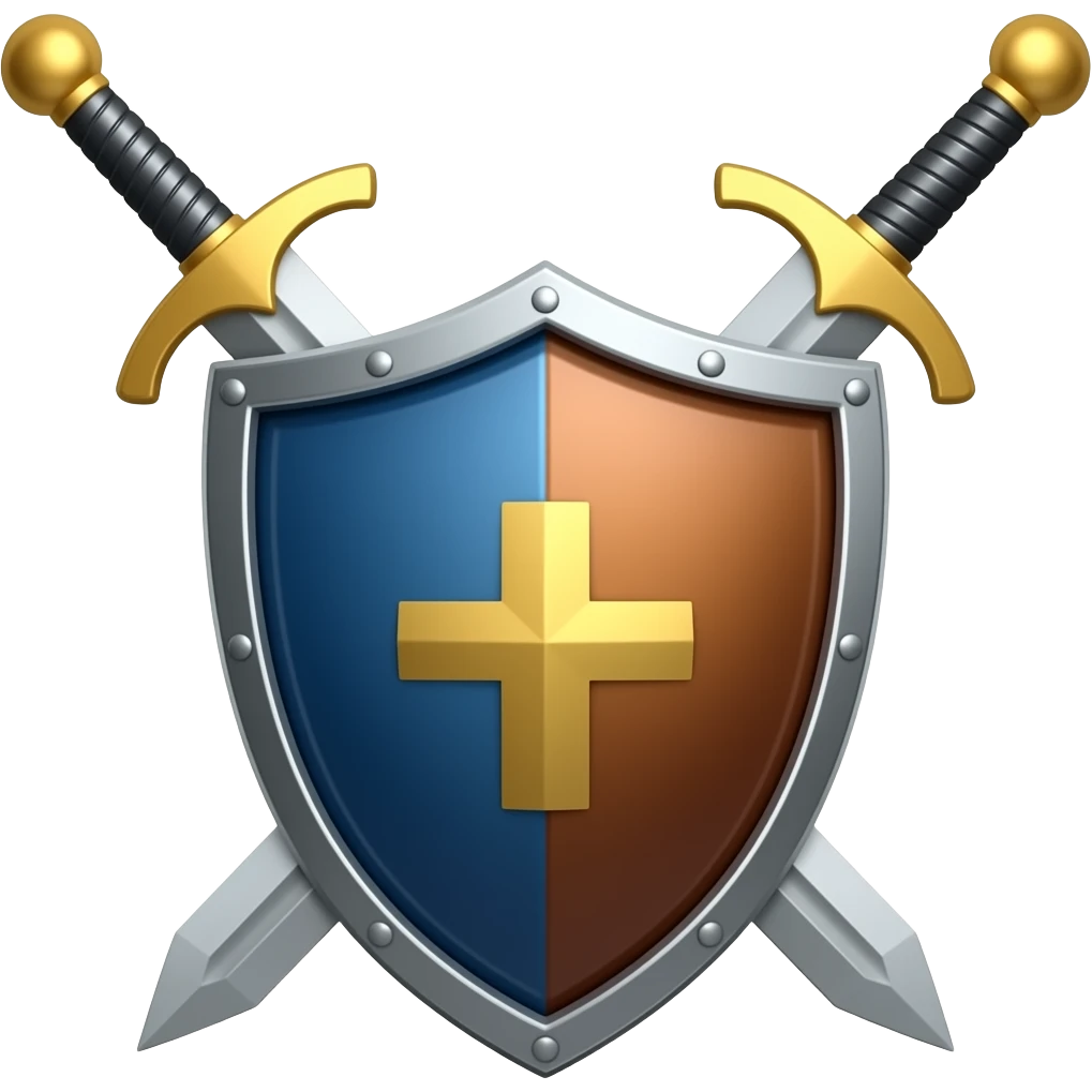 two swords behind a shield emoji