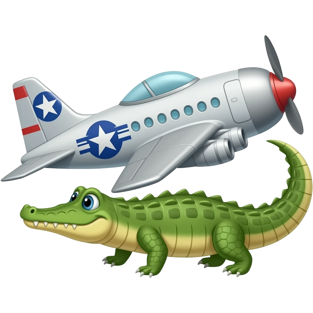 Airplane crocodile emoji