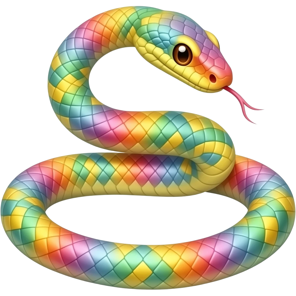 Multicolored snake emoji