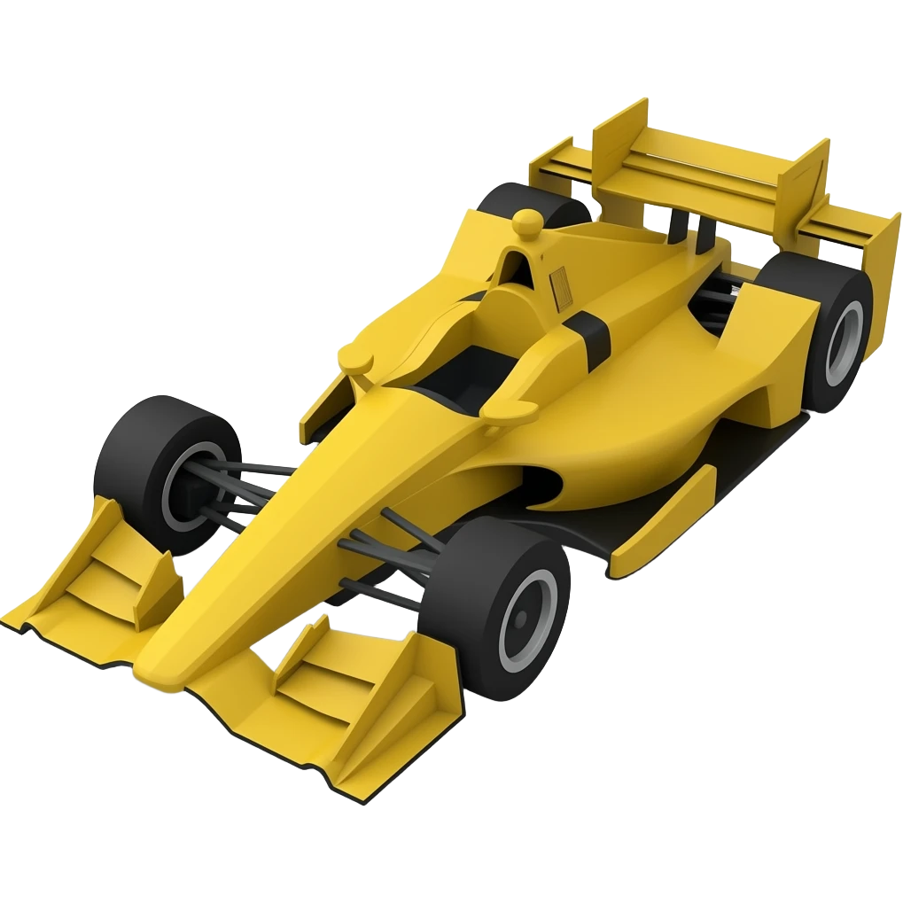 Lowpoly yellow indycar emoji