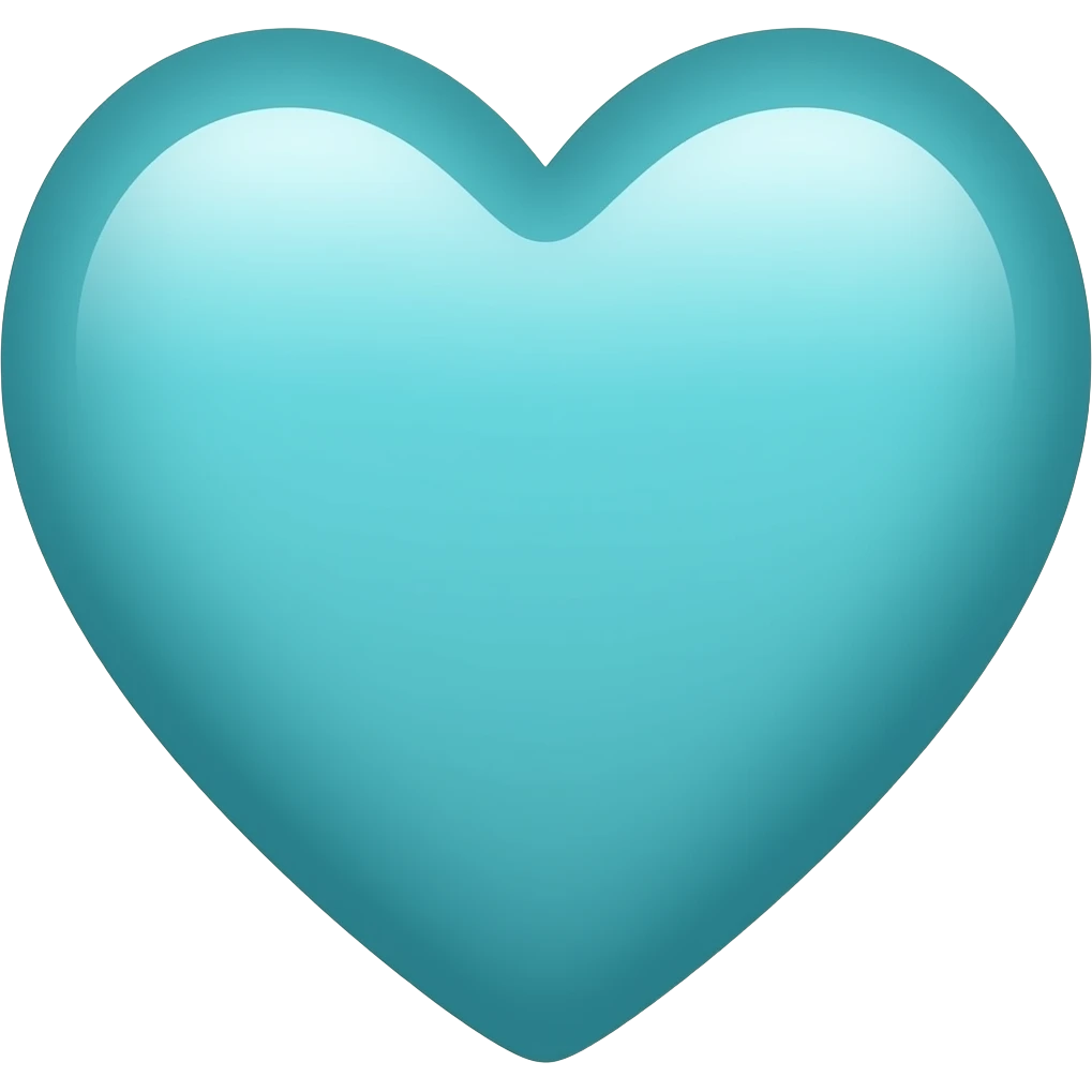 قلب فیروزه ای emoji