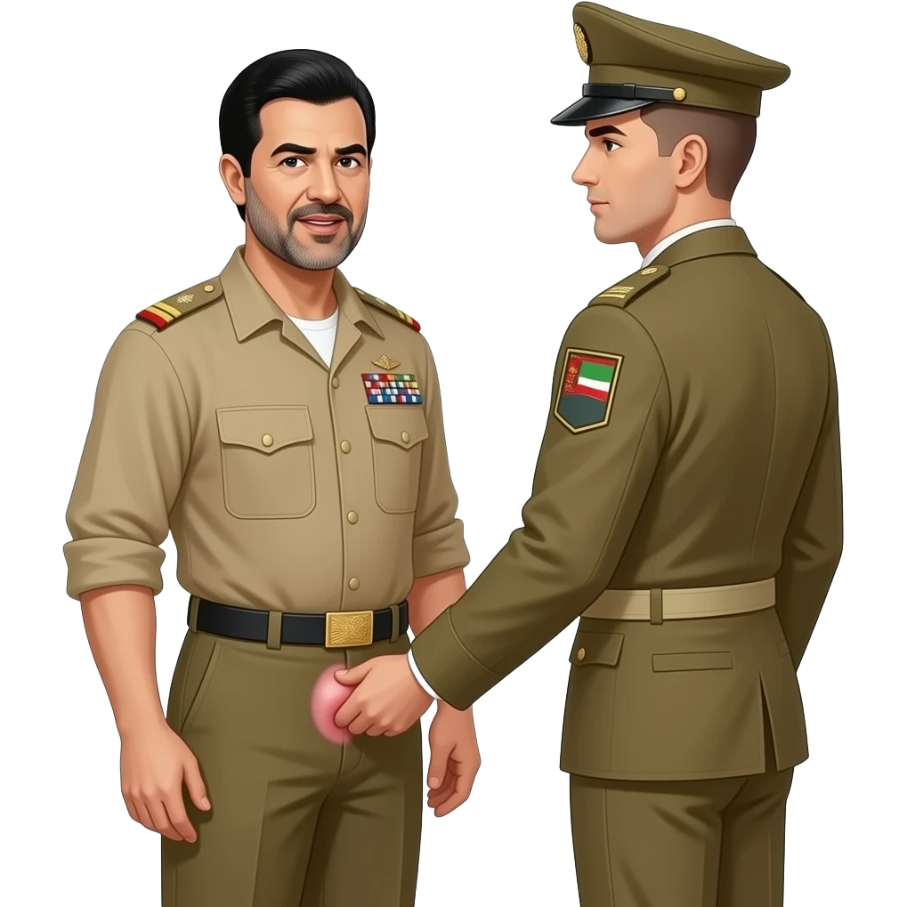 Saddam Hussein getting butt fucked by a marine emoji
