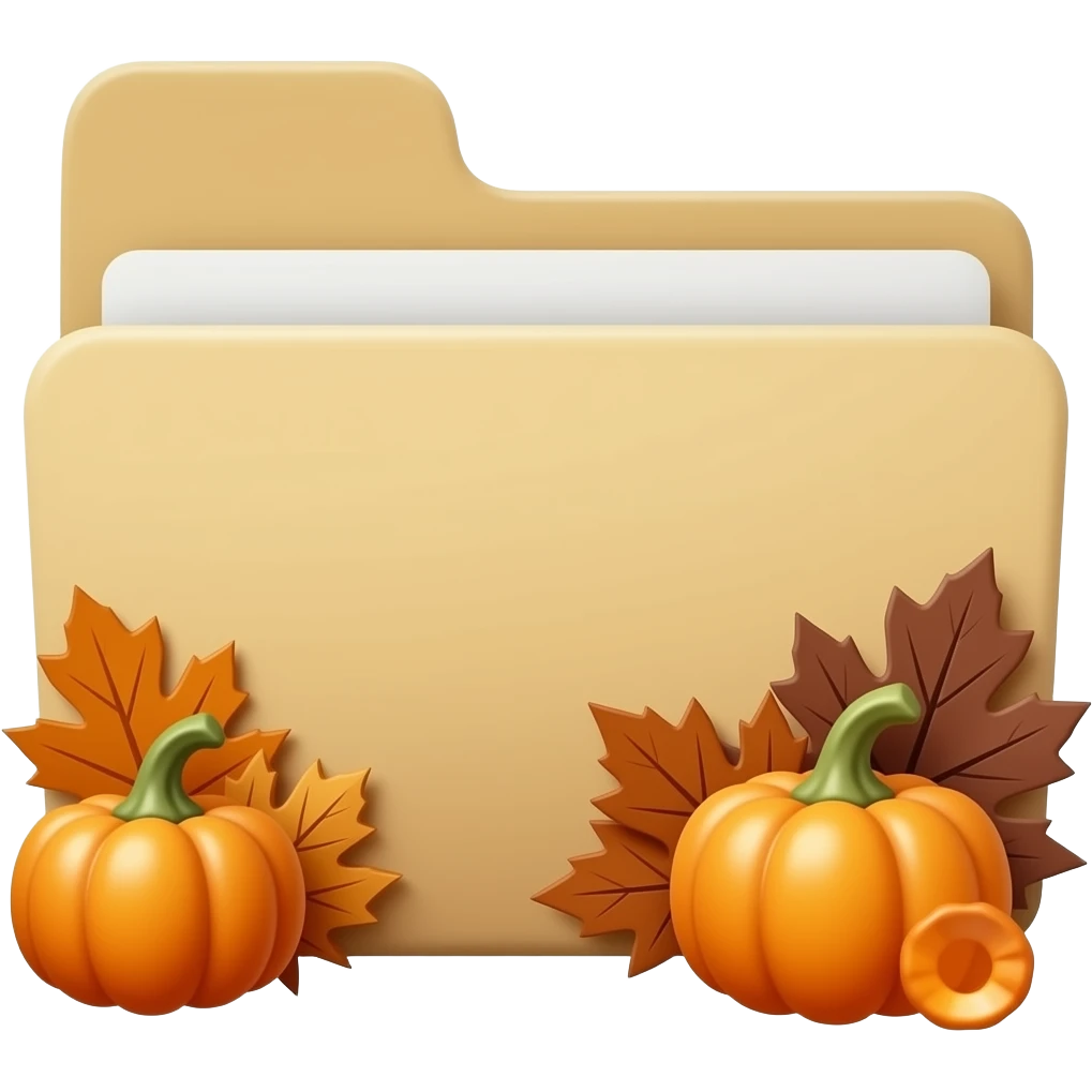 beige mac folder with brown beige fall themed emoji