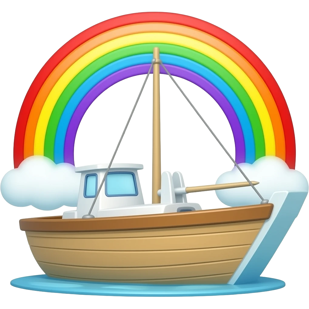 Boat on a rainbow 🚣🌈 emoji
