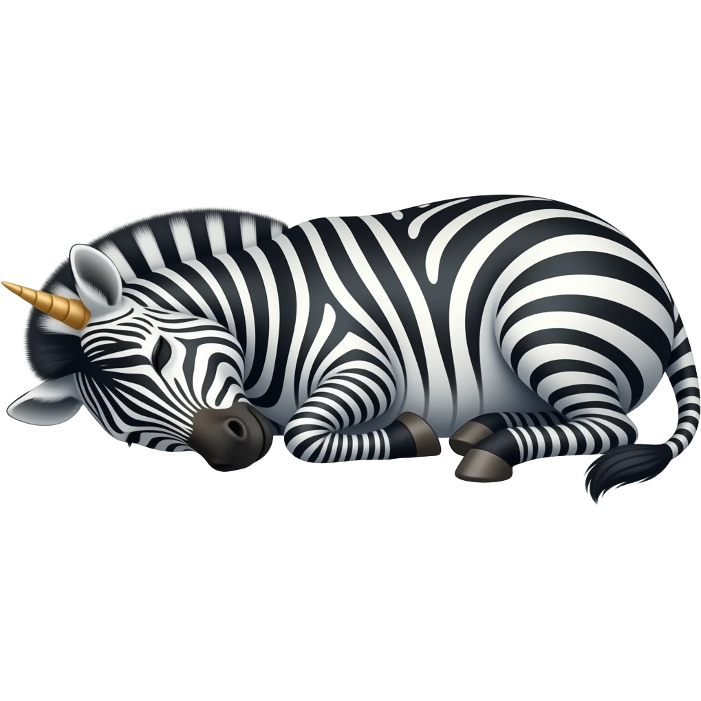 unicorn Zebra lying down Sleeping emoji