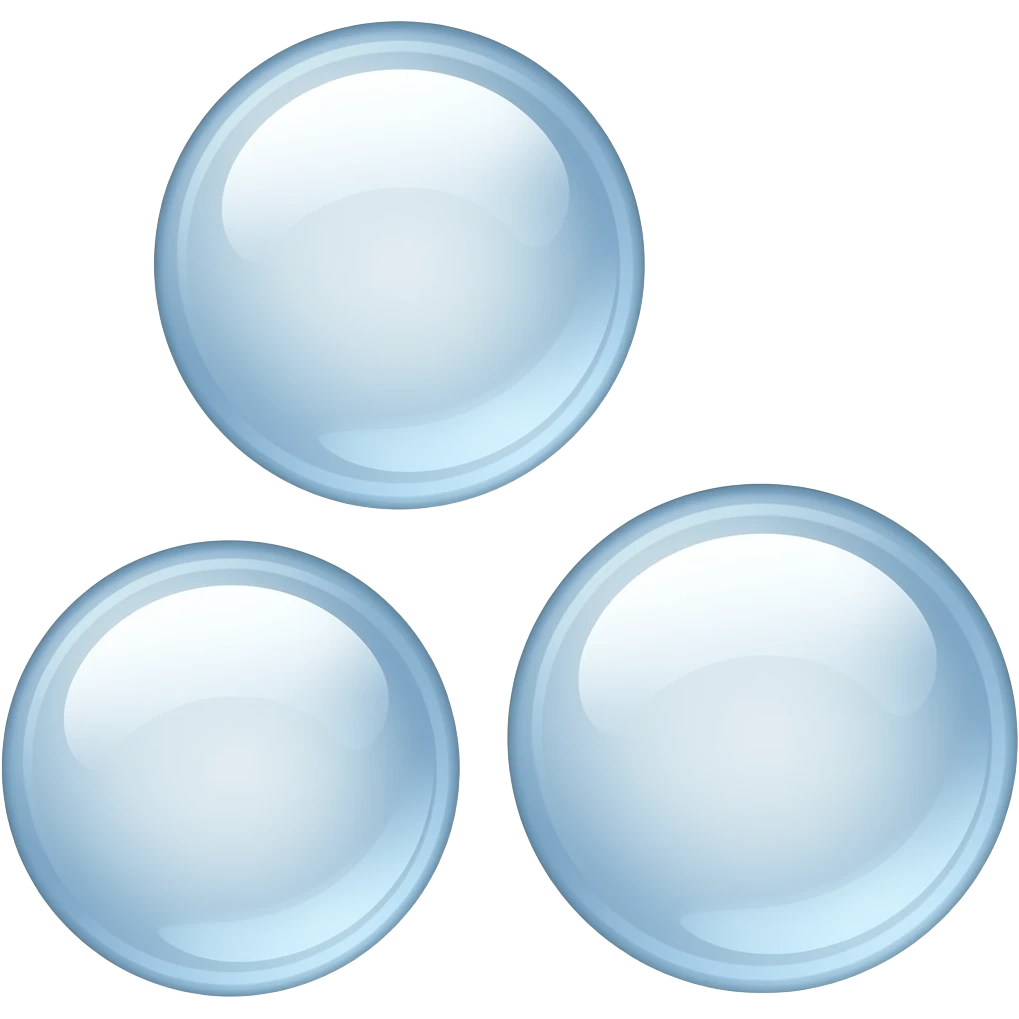 three clear air bubbles emoji